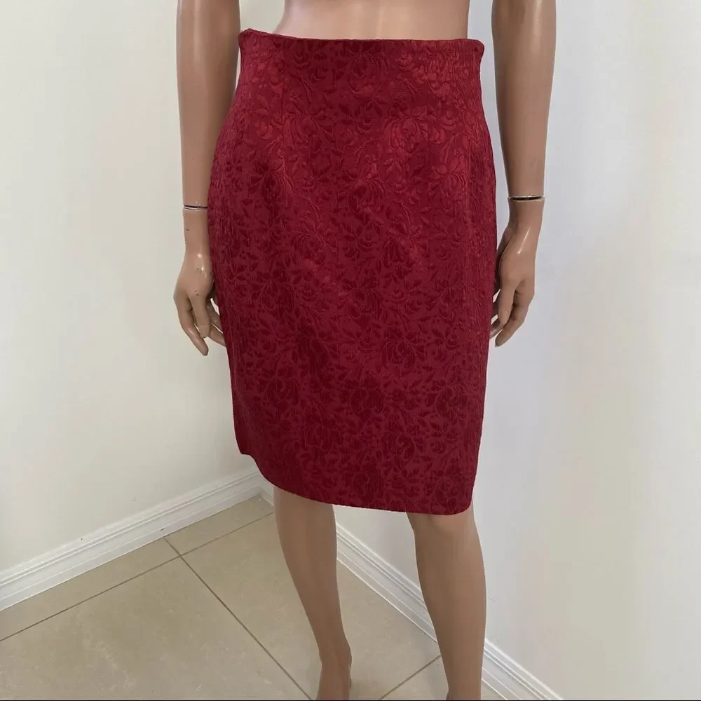 Christian Dior Wool Blend Red Jacket Skirt set 8P